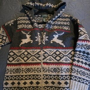 Ralph Lauren Women's Black and Red Patterned Cardigan